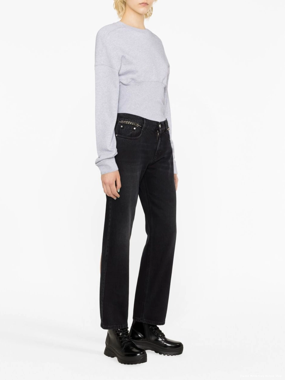 Affordable McCartney Falabella Women Stella jeans chain-embellished slim-leg 0423